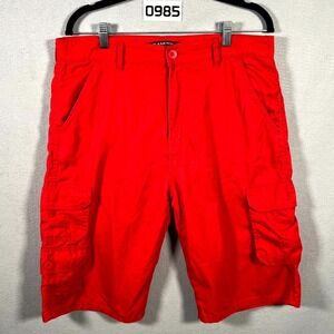 Jeanetix Cargo Shorts Mens 34 Red Pocket Casual Outdoor Workwear Streetwear